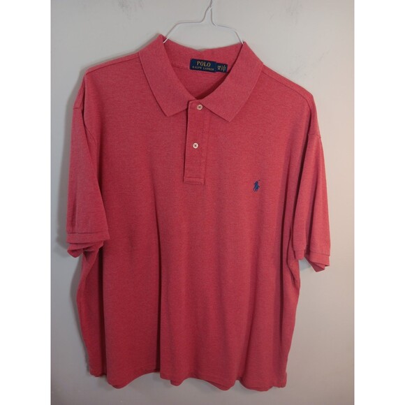 Polo Ralph Lauren Short Sleeve Polo Shirt Red Logo Mens Size 2XB - Picture 1 of 11